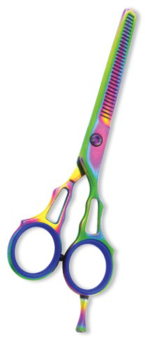 Professional Thinning Scissor. One Blade Teeth and One Blade Razor. Multicolor coating Professional Thinning Scissor. One Blade Teeth and One Blade Razor. Multicolor coating